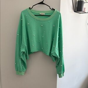 Peach Love California Mint Pearl-Studded Top